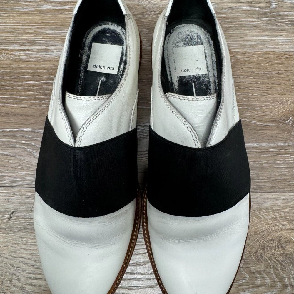 Dolce Vita Saxon White Leather Slip on Loafers Women's Size 9 - Picture 2 of 7